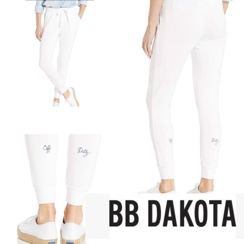 NWT BB Dakota Off Duty Lightweight White Joggers